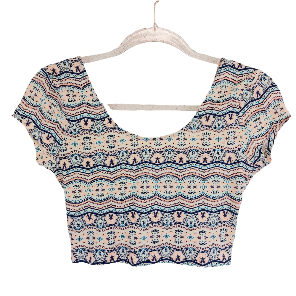 Anthro CrissCross Knit Western Crop Top Y2K 90s